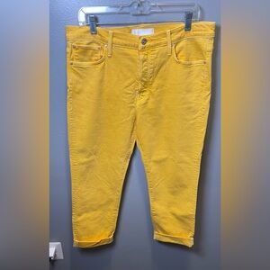 Mother 'the Scrapper‎ Cuff Ankle Fray' Jeans Gold Size 32